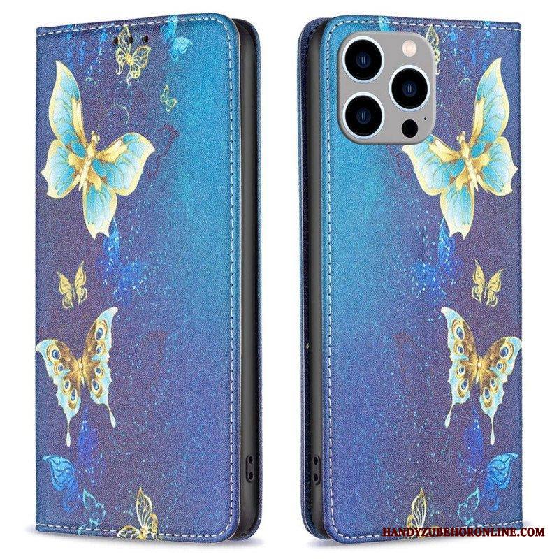 Puhelinkuoret iPhone 14 Pro Max Kotelot Flip Perhosia