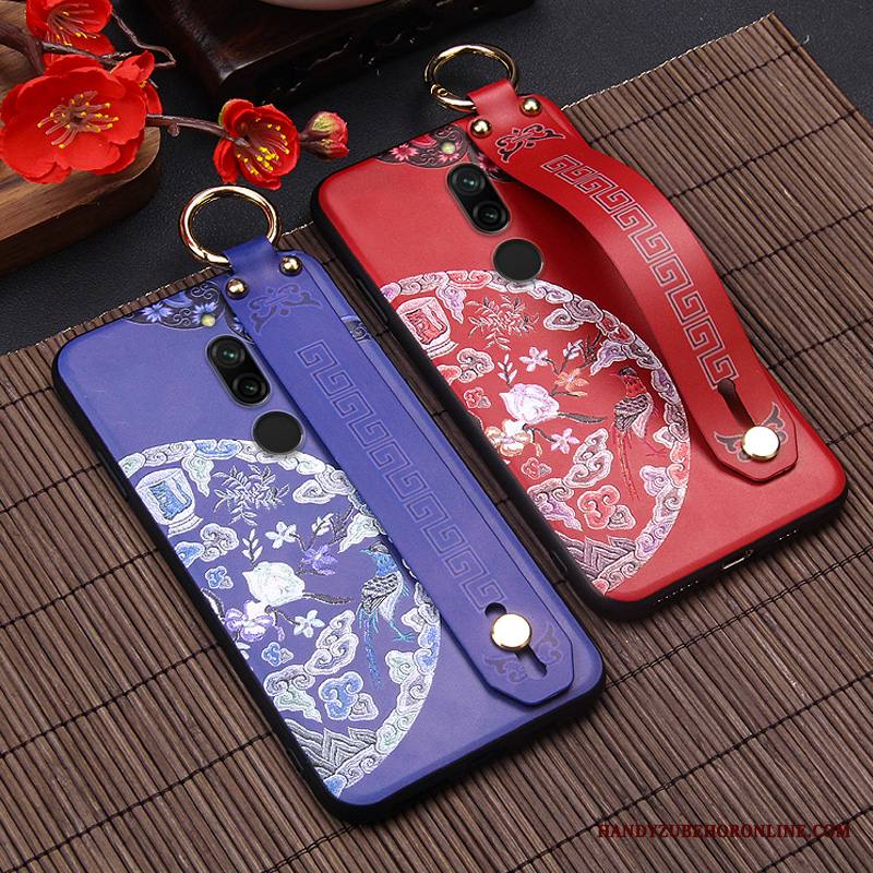 Redmi 8 Kuori Murtumaton Luova Punainen Pieni Kiinalainen Tyyli Puhelimen Kuoret Pesty Suede