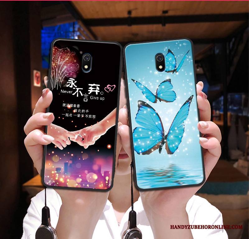 Redmi 8a Punainen Pieni Suojaus Pesty Suede Persoonallisuus Kuori Trendi