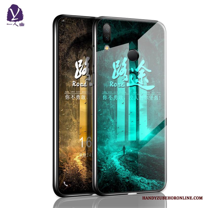 Redmi Note 7 Kuori Suojaus Persoonallisuus Sininen Pieni Tide-brändi Lasi Kotelo
