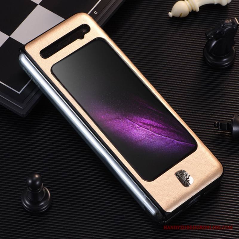 Samsung Fold Kuori Nahkakotelo Puhelimen Kuoret Pesty Suede Murtumaton Tähti Suojaus Kulta