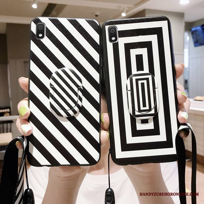 Samsung Galaxy A10 Tähti Kuori Kotelo Suojaus Puhelimen Kuoret Pesty Suede Musta