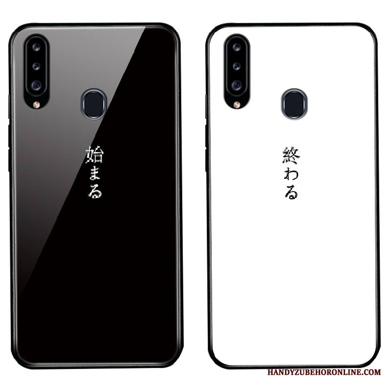 Samsung Galaxy A20s Kuori Liiketoiminta Silikoni Yksinkertainen Kotelo Lasi Uusi All Inclusive