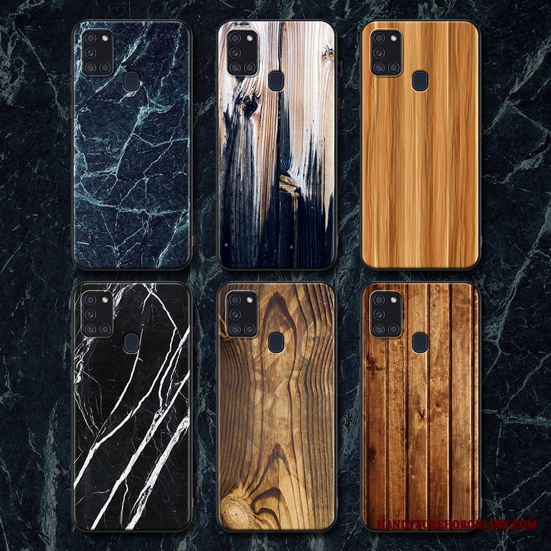 Samsung Galaxy A21s Kuori Pesty Suede Silikoni Pehmeä Neste Puulajit Trendi Persoonallisuus Puhelimen Kuoret