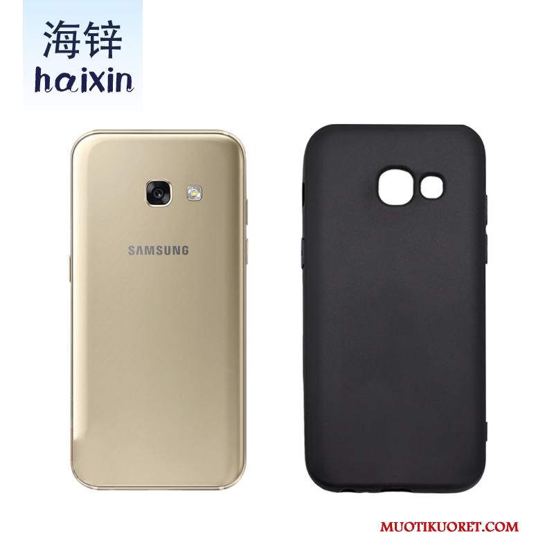 Samsung Galaxy A3 2017 Kuori Pesty Suede Kotelo Silikoni Suojaus Tähti Puhelimen Kuoret Musta