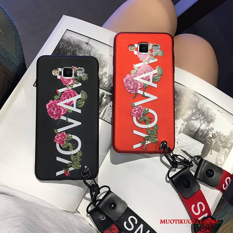 Samsung Galaxy A5 2015 Kuori Punainen Suojaus Trendi Tähti Musta All Inclusive Kotelo