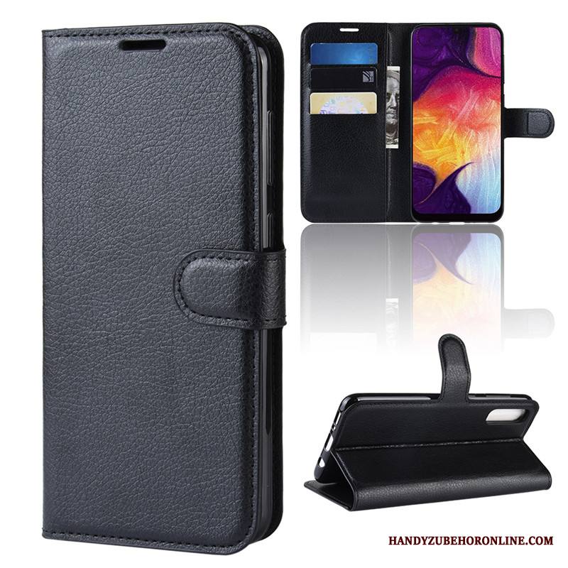 Samsung Galaxy A50 Kuori Kotelo Musta Suojaus Puhelimen Kuoret Murtumaton Nahkakotelo Salkku