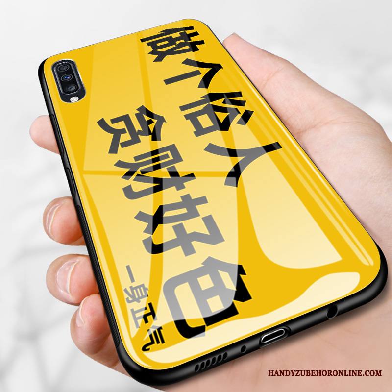 Samsung Galaxy A50 Kuori Persoonallisuus Kotelo Murtumaton Kova Puhelimen Kuoret Keltainen Tähti