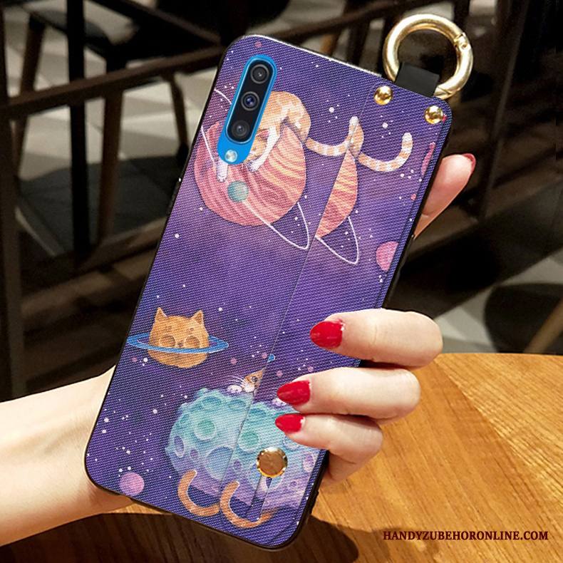 Samsung Galaxy A50 Kuori Pieni Sarjakuva Silikoni Kotelo Pehmeä Neste Violetti Tähti