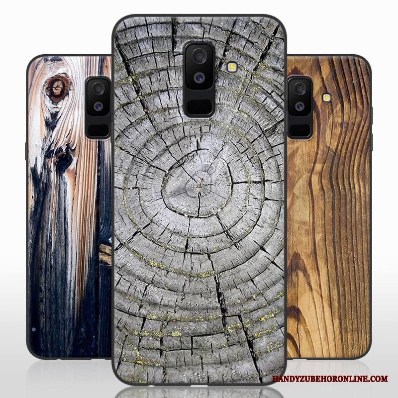 Samsung Galaxy A6+ Kuori Suojaus Vuosikerta Tähti Harmaa Yksinkertainen Kotelo Murtumaton
