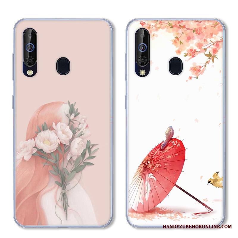 Samsung Galaxy A60 Kuori Pehmeä Neste Puhelimen Kuoret Valkoinen Sarjakuva Tähti Silikoni Jauhe