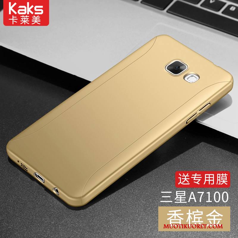 Samsung Galaxy A7 2016 Pesty Suede Luova Kuori All Inclusive Tähti Kova Kulta