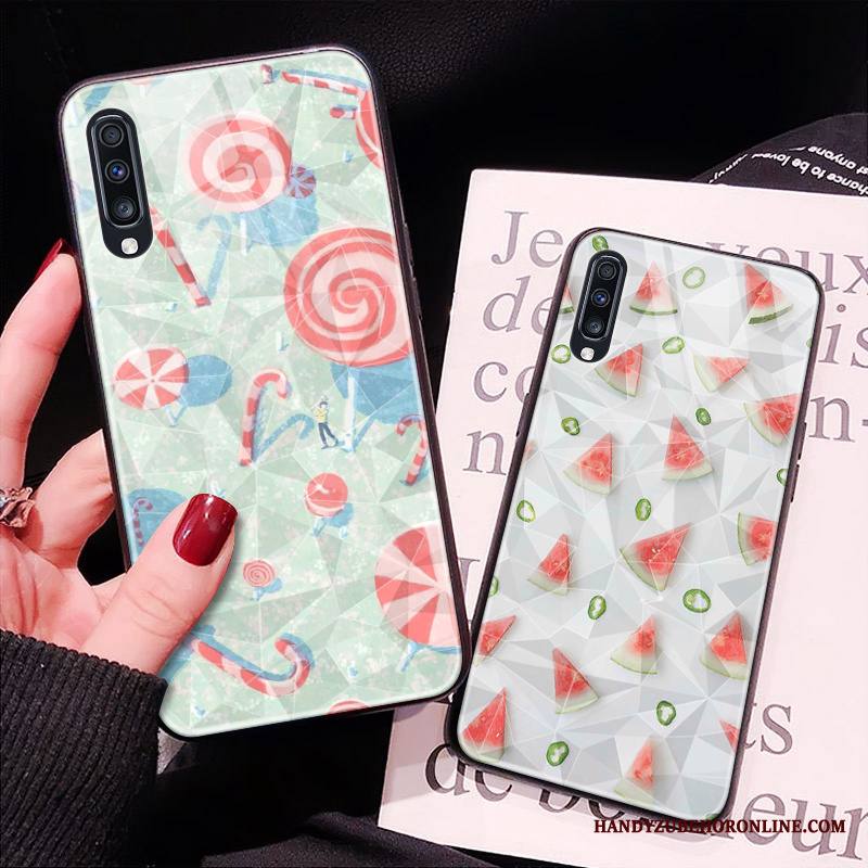 Samsung Galaxy A70 Kuori Pehmeä Neste Tide-brändi Luova Tähti Puhelimen Kuoret Vihreä Timantti