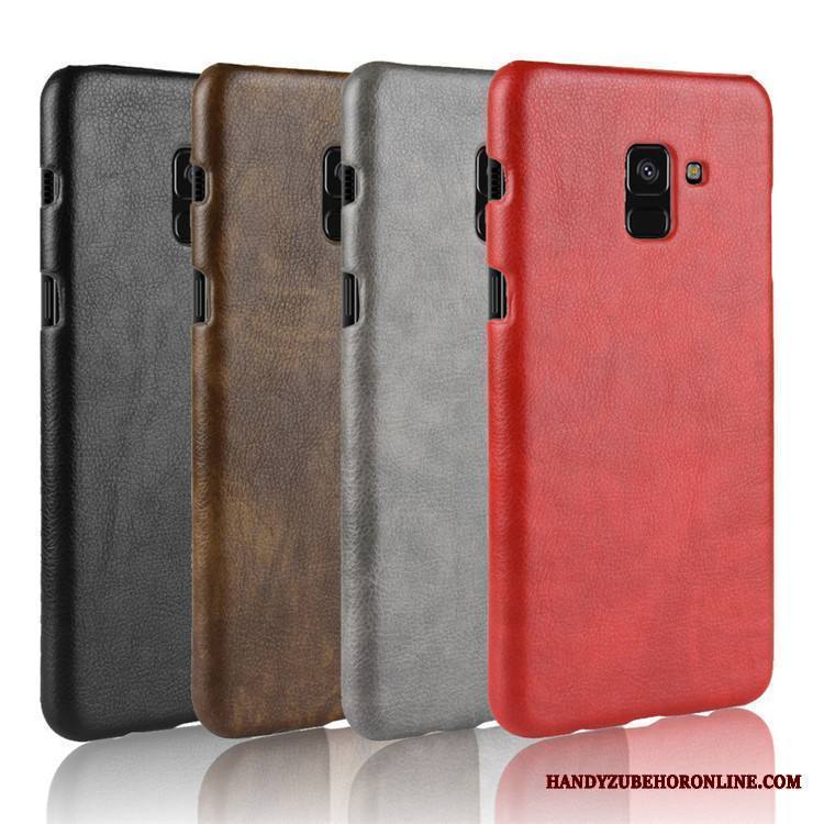 Samsung Galaxy A8 2018 Kotelo Kukkakuvio Kova Nahka Suojaus Kuori Tähti