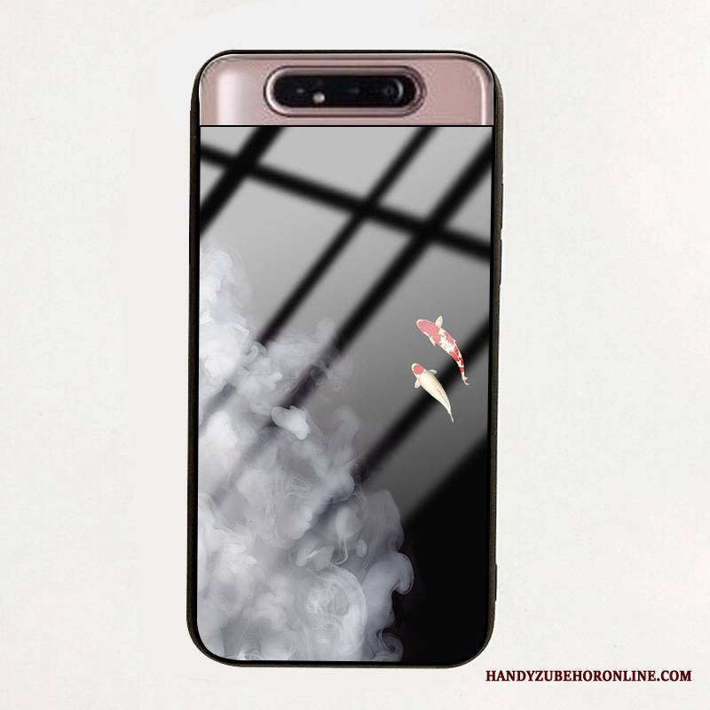 Samsung Galaxy A80 Kuori Silikoni Net Red Murtumaton Tide-brändi Kotelo All Inclusive Yksinkertainen