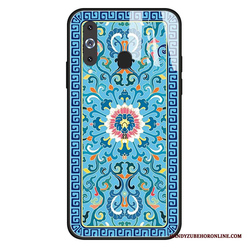 Samsung Galaxy A8s Kuori All Inclusive Puhelimen Kuoret Sininen Lasi Kotelo Kuvio Murtumaton