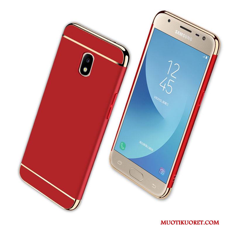 Samsung Galaxy J3 2017 Kuori Pesty Suede Puhelimen Kuoret Suojaus Murtumaton Tähti Kotelo Punainen
