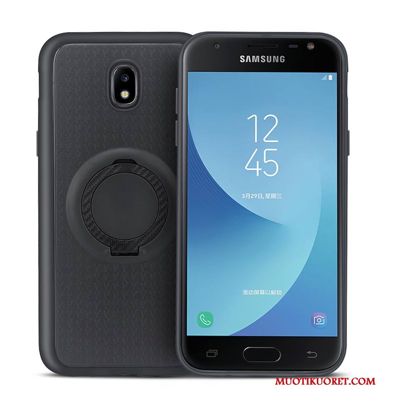 Samsung Galaxy J3 2017 Tähti Murtumaton Musta Rengas Puhelimen Kuoret Pehmeä Neste Kuori