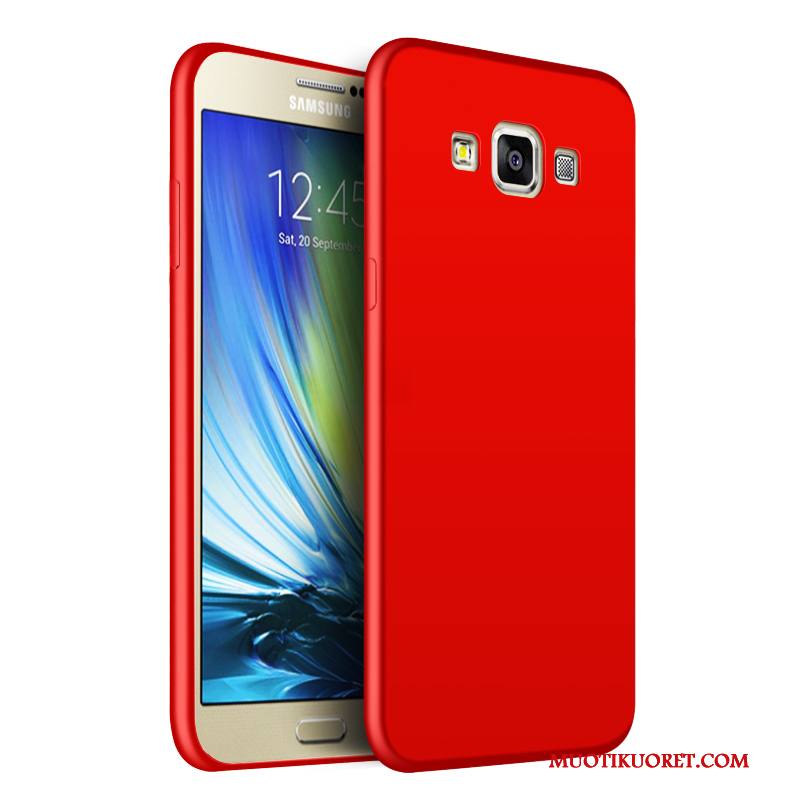 Samsung Galaxy J7 2016 Kuori Puhelimen Kuoret Punainen Pesty Suede Trendi Silikoni Uusi Suojaus