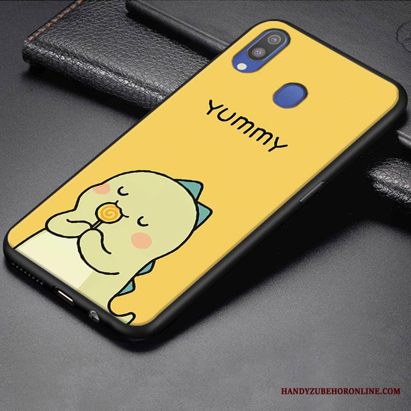 Samsung Galaxy M20 Kuori Murtumaton Pieni Keltainen Trendi Ihana Pesty Suede Puhelimen Kuoret
