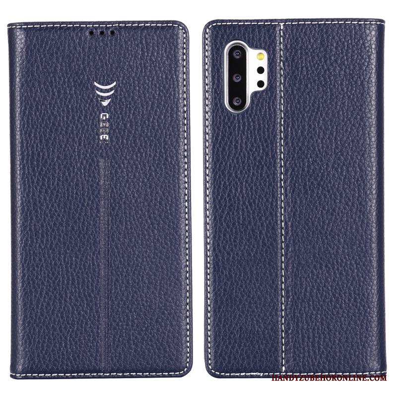 Samsung Galaxy Note 10+ Kuori Suojaus Puhelimen Tähti Kotelo Sininen Nahkakotelo
