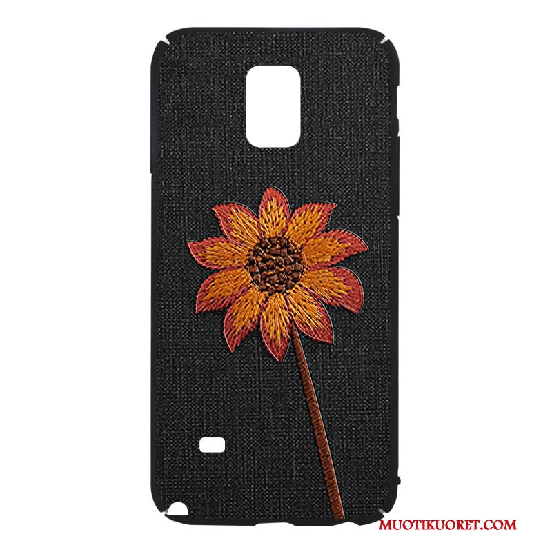 Samsung Galaxy Note 4 Kuori Murtumaton Kova Luova All Inclusive Musta Pesty Suede Trendi
