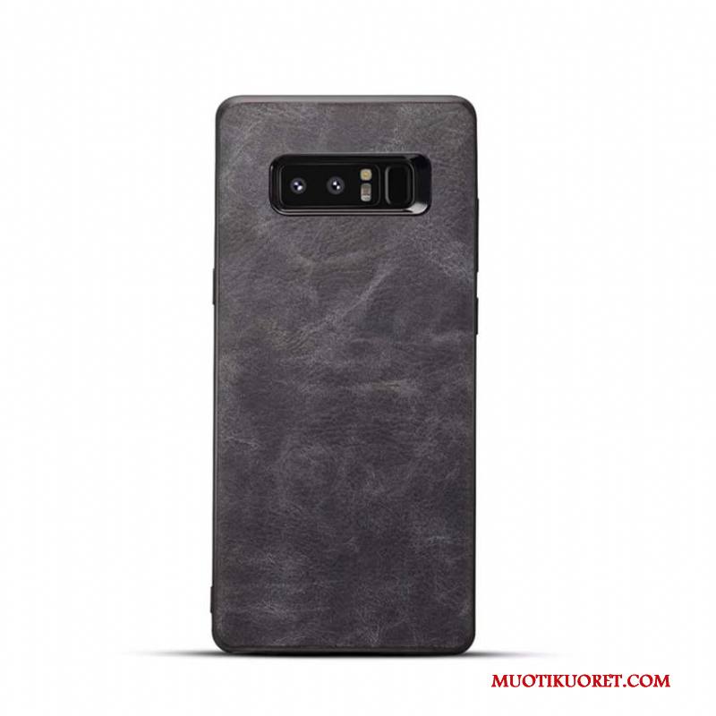 Samsung Galaxy Note 8 Kuori Tähti Puhelimen Kuoret Suojaus Harmaa Nahka Pehmeä Neste Kotelo