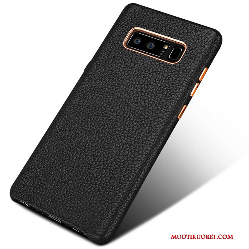 Samsung Galaxy Note 8 Puhelimen Kuoret Aito Nahka Kotelo Musta Liiketoiminta Kuori Tähti