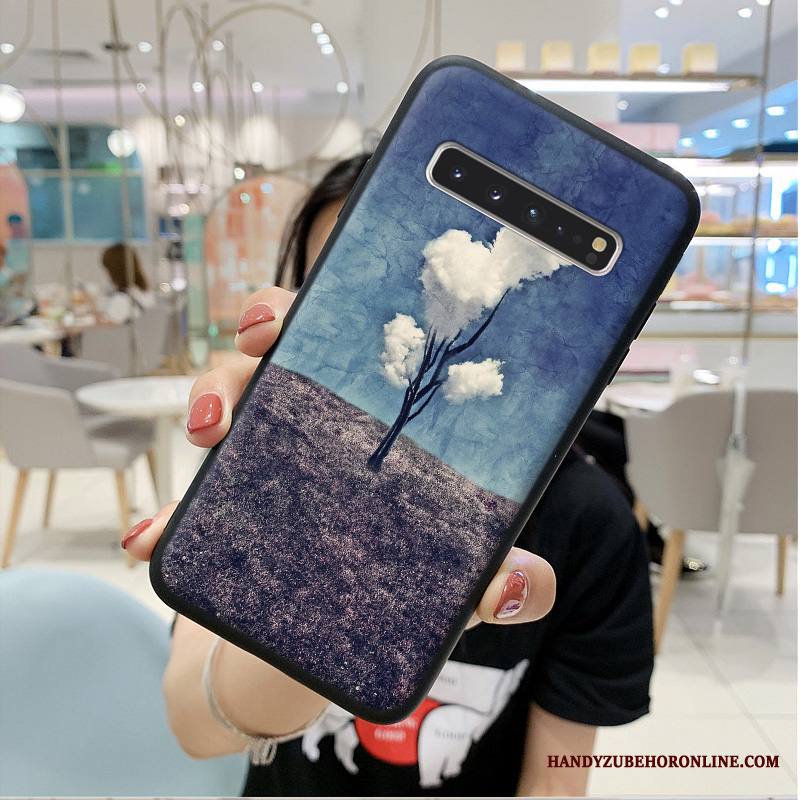 Samsung Galaxy S10 5g Kuori Luova Kotelo Sininen Suojaus All Inclusive Puhelimen Kuoret Silikoni