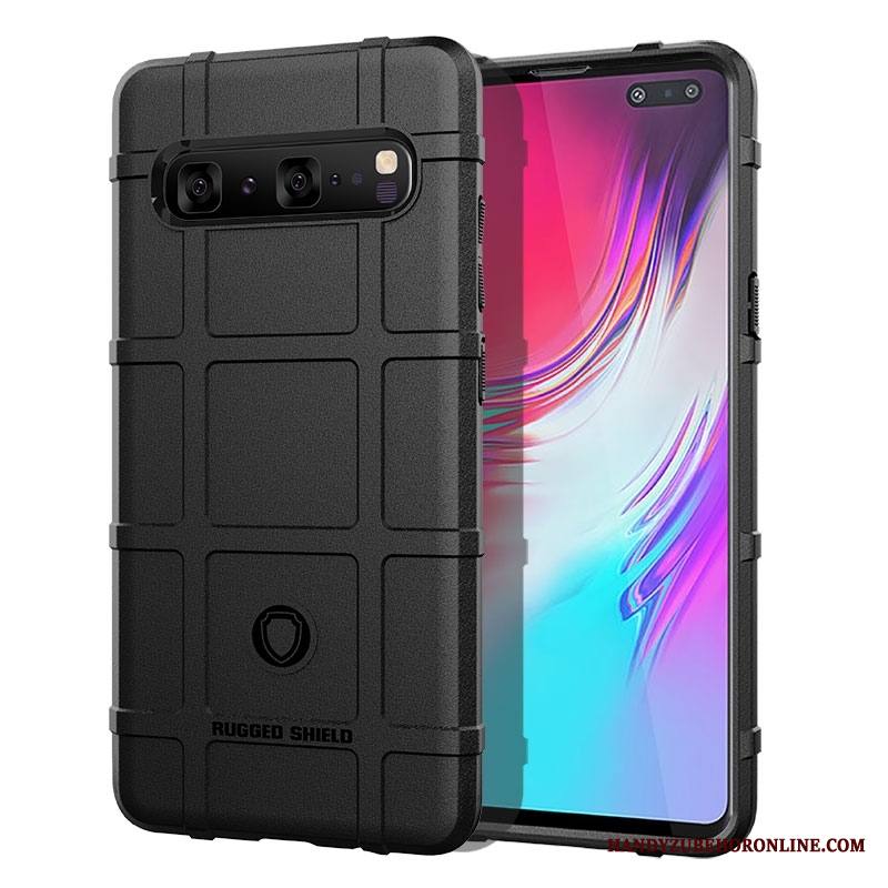 Samsung Galaxy S10 5g Musta Pehmeä Neste Kotelo Pesty Suede All Inclusive Murtumaton Kuori