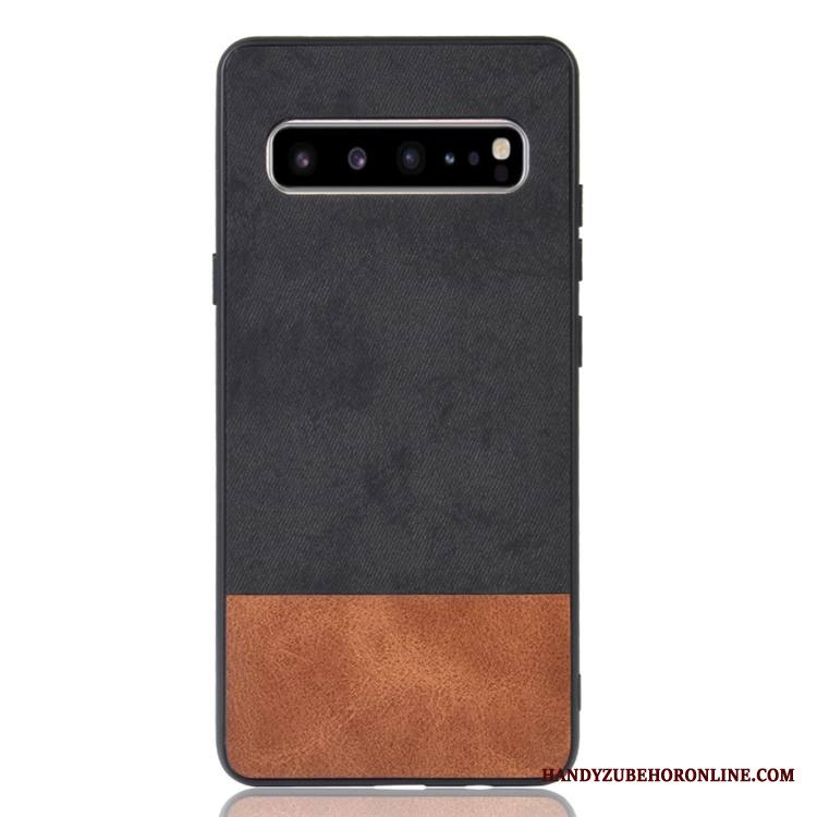 Samsung Galaxy S10 5g Tähti Cowboy Musta Värisävyt Nahka Kuori Kotelo