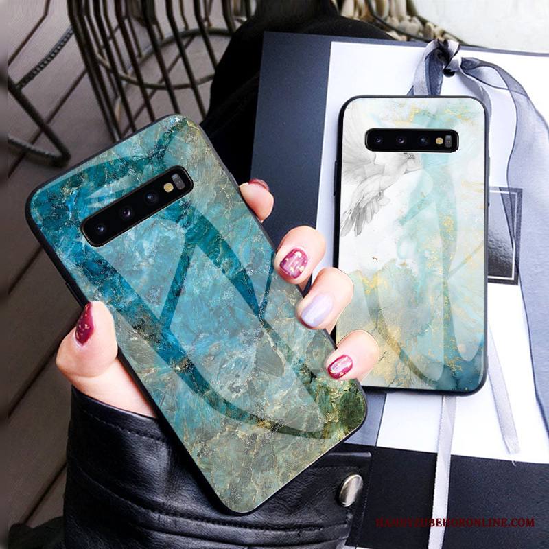 Samsung Galaxy S10 Kuori Karkaisu Ylellisyys Yksinkertainen Tila Lasi Valkoinen Puhelimen Kuoret