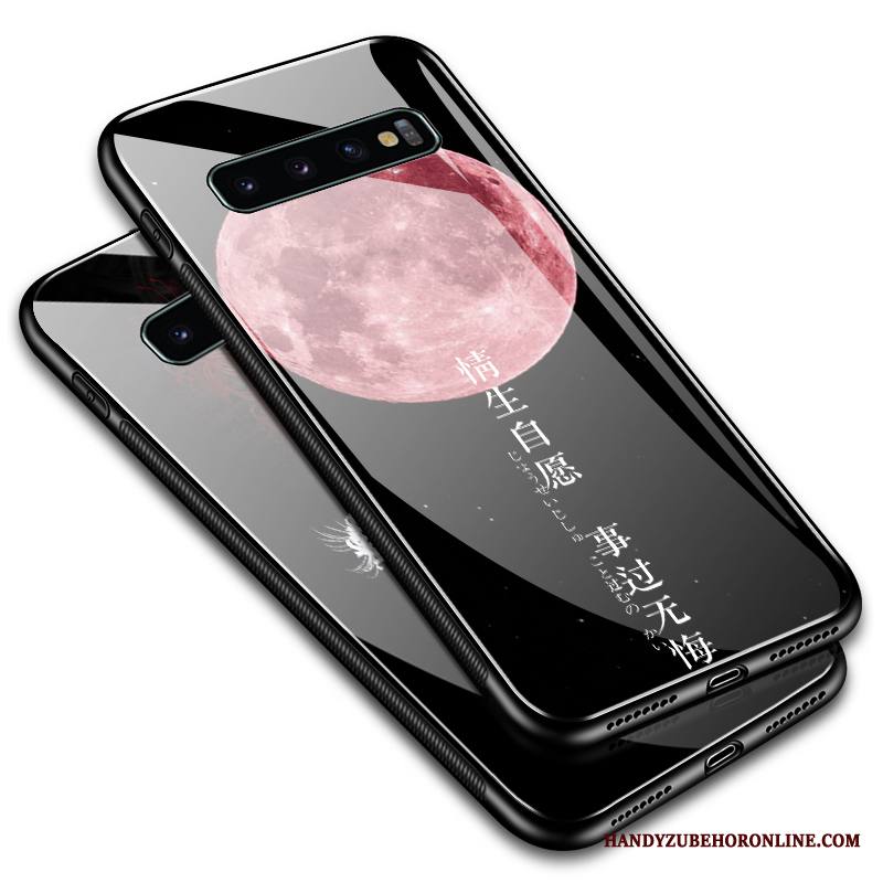 Samsung Galaxy S10 Kuori Lasi Persoonallisuus Silikoni Murtumaton Kotelo Suojaus Kirsikka