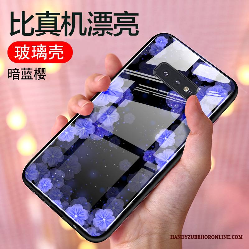 Samsung Galaxy S10e Kuori Puhelimen Kuoret Lasi All Inclusive Silikoni Sininen Luova Ihana