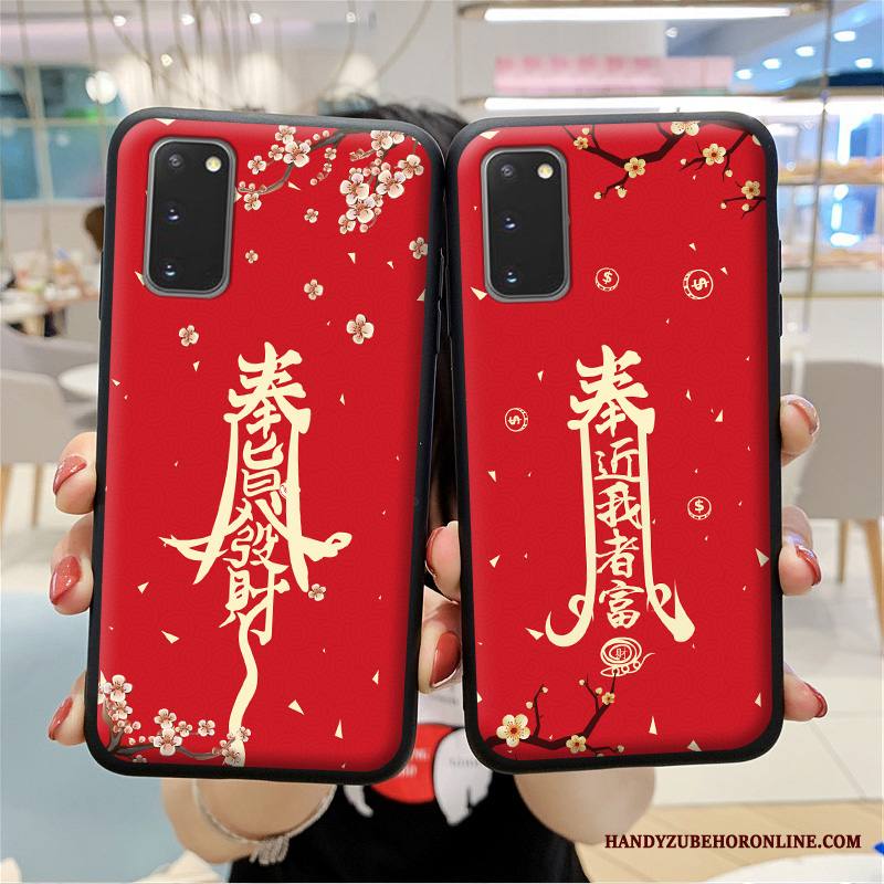 Samsung Galaxy S20 Kuori Suojaus Tähti Silikoni Puhelimen Kuoret Punainen Murtumaton Kiinalainen Tyyli
