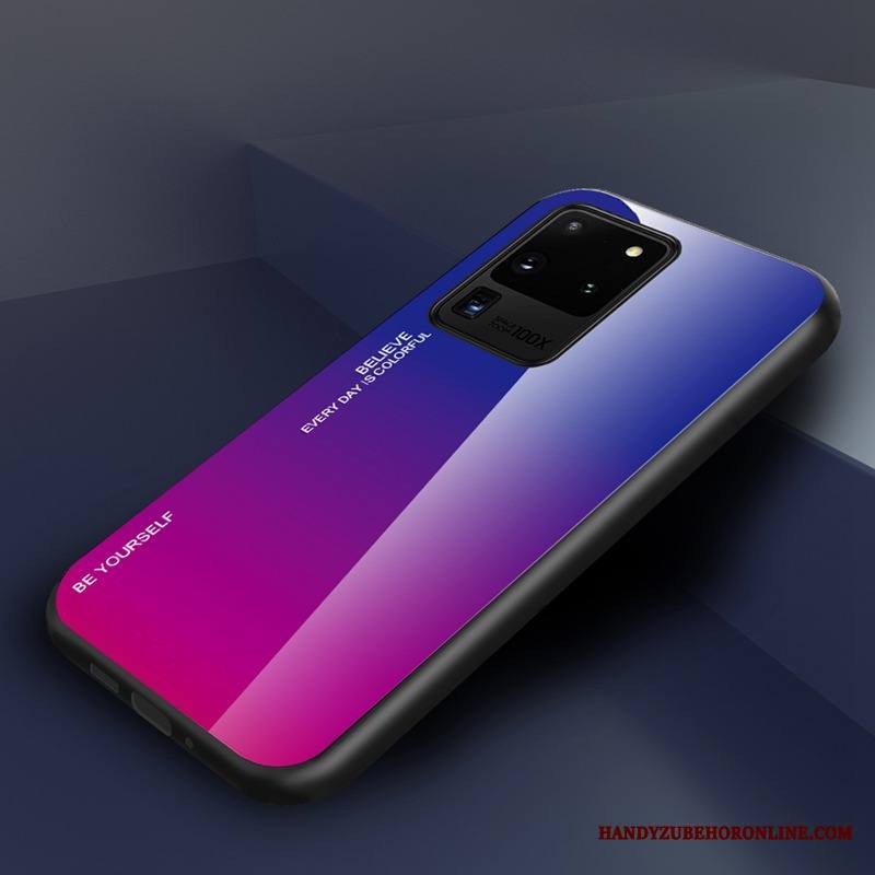 Samsung Galaxy S20 Ultra Kuori Lasi Murtumaton Tähti Sarjakuva Violetti Kotelo Karkaisu