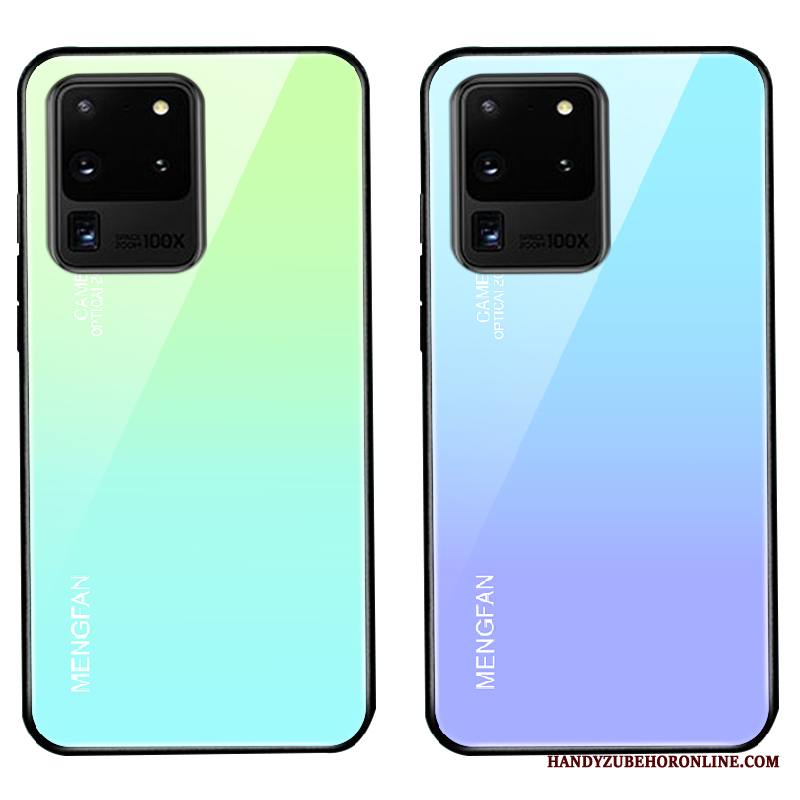 Samsung Galaxy S20 Ultra Kuori Vihreä Yksinkertainen Kotelo Lasi Trendi Tähti Sarjakuva