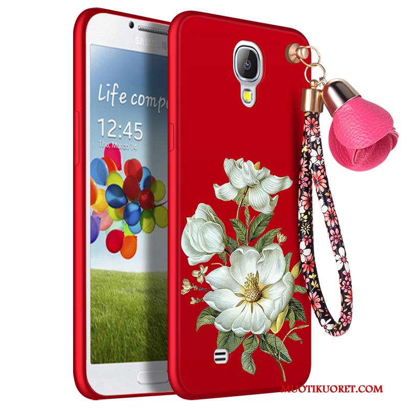 Samsung Galaxy S4 Kuori All Inclusive Punainen Puhelimen Kuoret Pesty Suede Suojaus Pehmeä Neste Kotelo