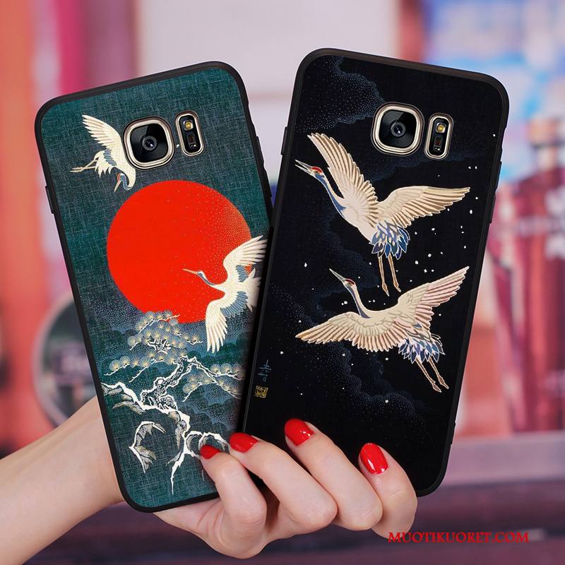 Samsung Galaxy S6 Edge + Kuori Kiinalainen Tyyli Ripustettavat Koristeet Nosturi Tähti Puhelimen Kuoret Silikoni Pehmeä Neste