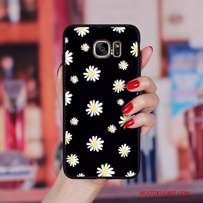Samsung Galaxy S6 Edge + Kuori Tähti Taide All Inclusive Pehmeä Neste Päivänkakkara Musta Puhelimen Kuoret