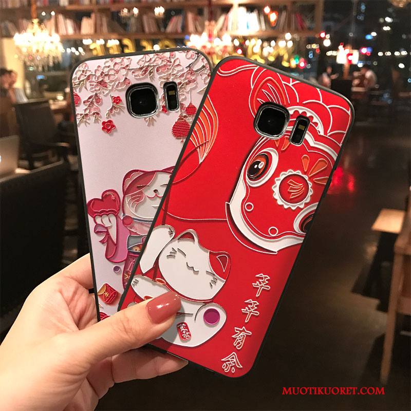 Samsung Galaxy S7 Punainen Silikoni Luova Kuori Kotelo All Inclusive Trendi