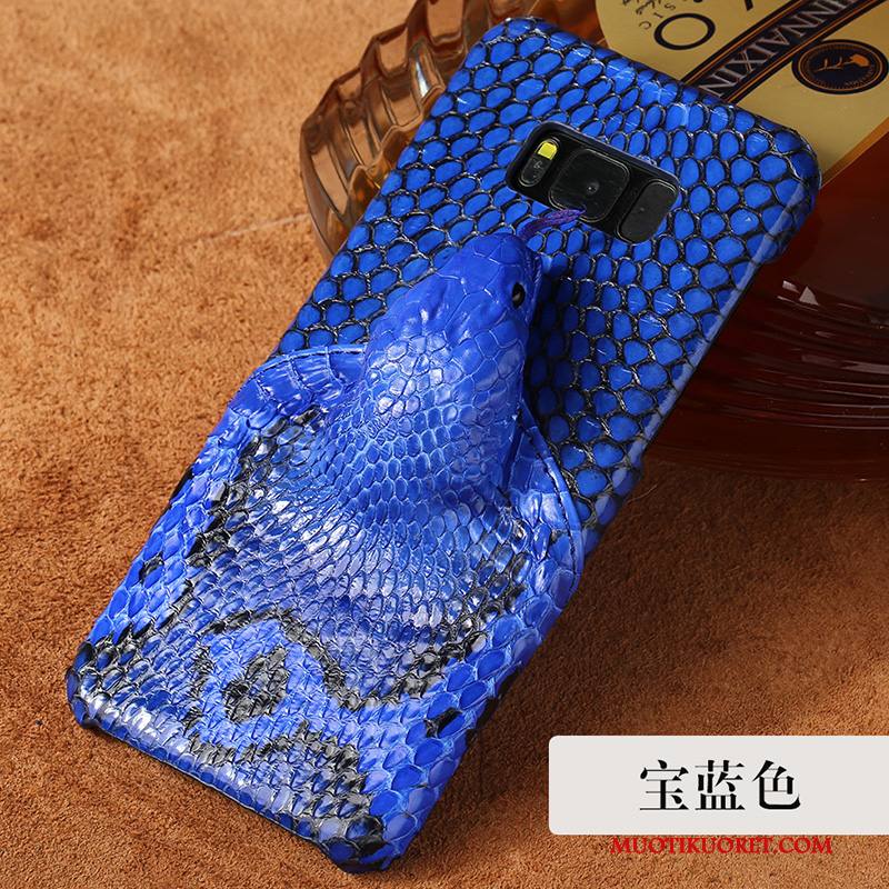 Samsung Galaxy S8 Kuori Nahkakotelo Silmukka Tähti Rengas Sininen Trendi Puhelimen Kuoret