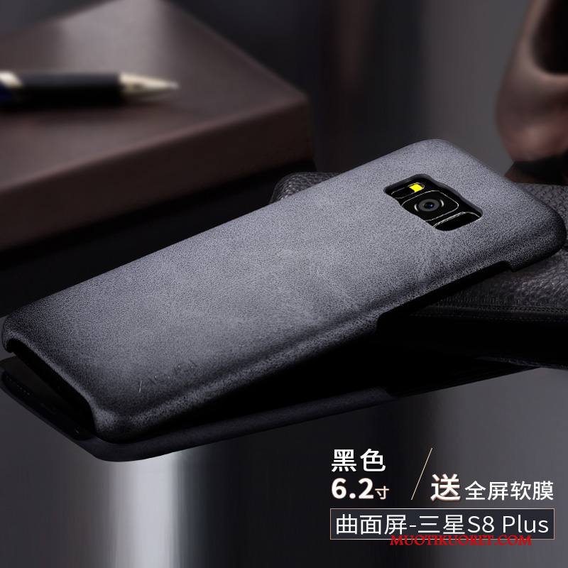 Samsung Galaxy S8+ Kuori Ultra Suojaus Nahkakotelo Murtumaton Uusi Musta Ohut