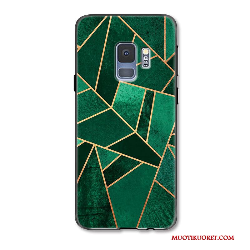 Samsung Galaxy S9 Kuori Suojaus Kohokuviointi Murtumaton Vihreä Silikoni Ripustettavat Koristeet Kotelo