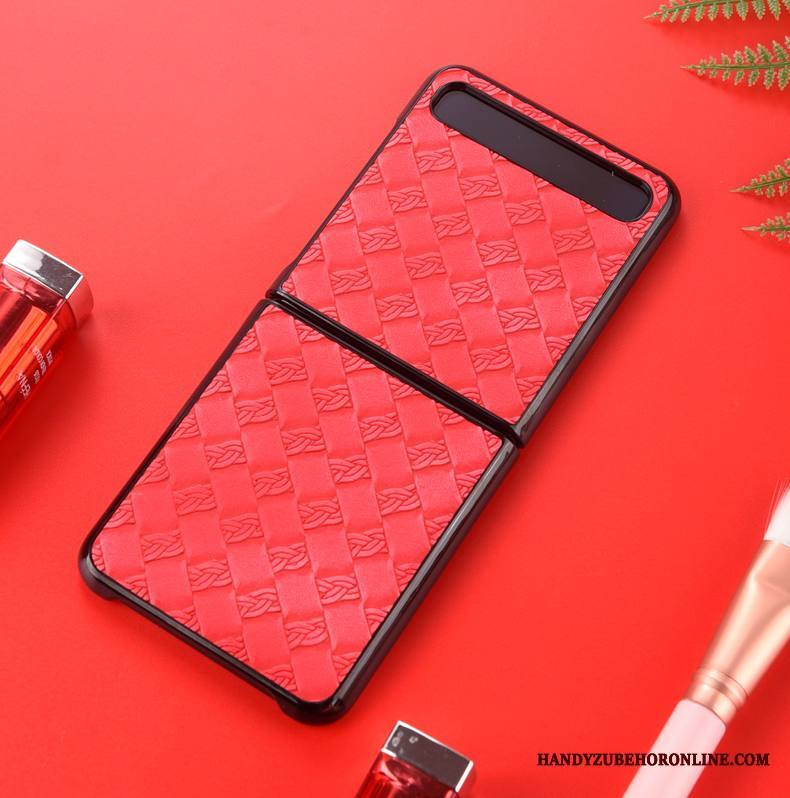 Samsung Z Flip Kuori Kuoret Suojaus Puhelimen Kuoret Nahkakotelo Punainen Murtumaton Tähti