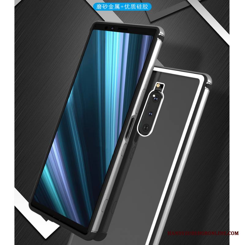 Sony Xperia 1 Kuori Suojaus Kehys Hopea Läpinäkyvä All Inclusive Takakansi Puhelimen Kuoret
