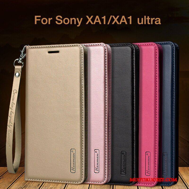 Sony Xperia L2 Kuori All Inclusive Murtumaton Kulta Nahkakotelo Suojaus Silikoni Kuoret