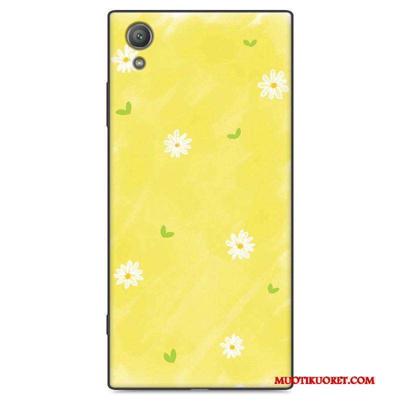 Sony Xperia Xa1 Plus Kuori Luova Silikoni Murtumaton All Inclusive Suojaus Kotelo Keltainen
