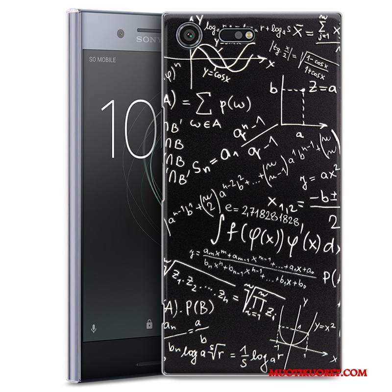 Sony Xperia Xz Premium Kuori Luova Puhelimen Kuoret Maalaus Kova Musta Kohokuviointi Kotelo