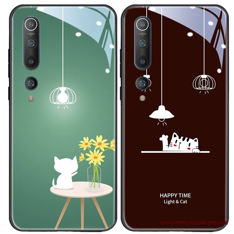 Xiaomi Mi 10 Kuori Kotelo Lasi Suojaus Pieni Kissa Ohut Pehmeä Neste